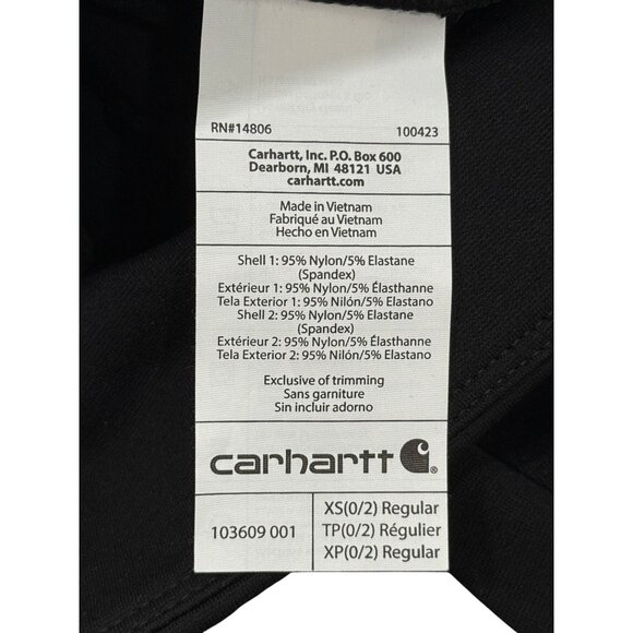 Carhartt Womens Utility Pants Force Fitted Black Size XS NEW - Picture 8 of 9